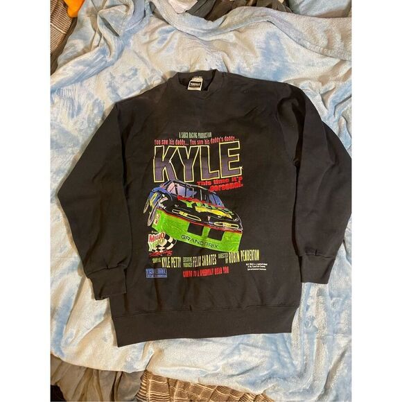 Vtg 1993 Kyle Petty Mello Yello Sweatshirt one stitch sz L - Picture 3 of 7